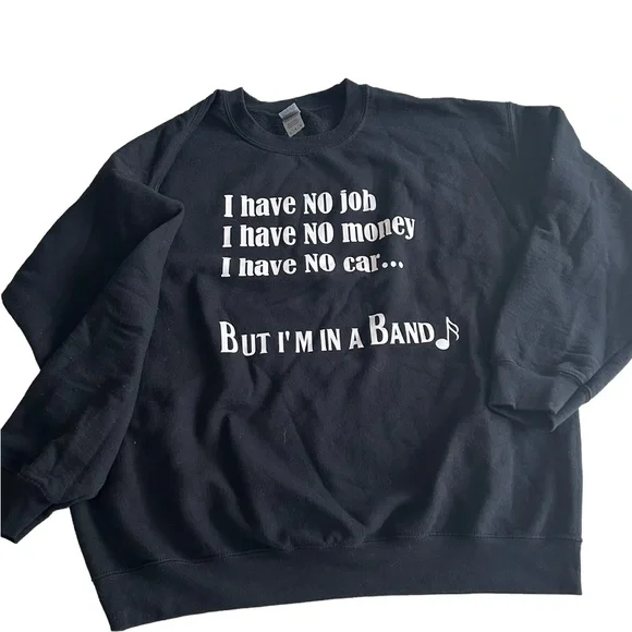 Gildan Black Graphic Men's Crewneck Sweater - Picture 4 of 7